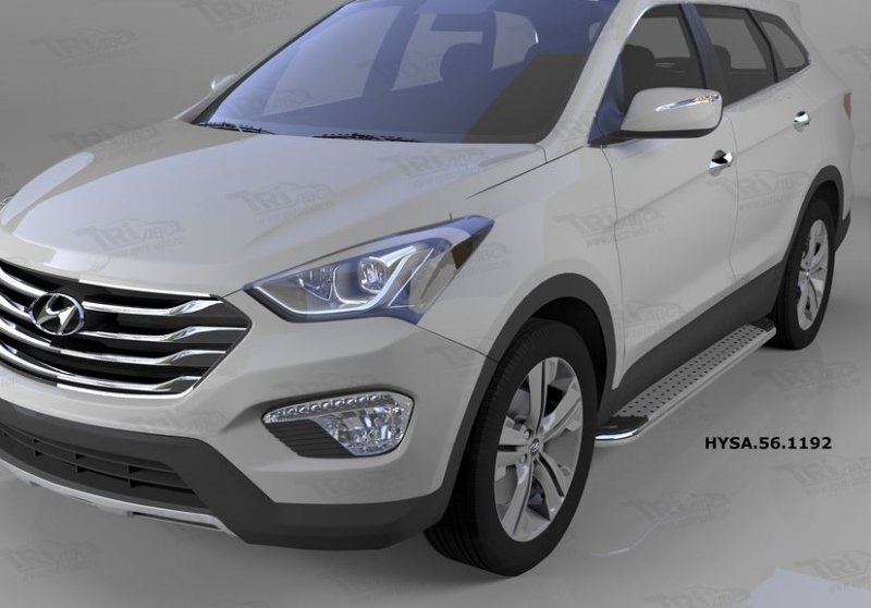 Пороги алюминиевые (Opal) Hyundai Santa Fe (Хёндай Санта Фе) (2012-/2013-/2015-), HYSA561192