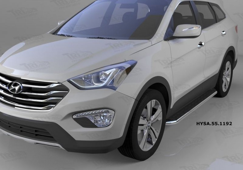 Пороги алюминиевые (Ring) Hyundai Santa Fe (Хёндай Санта Фе) (2012-/2013-/2015-), HYSA551192