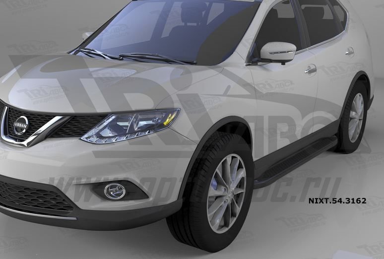 Пороги алюминиевые (Sapphire Black) Nissan X-Trail (2014-), NIXT543162
