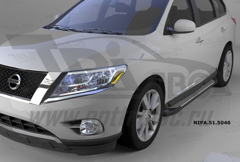 Пороги алюминиевые (Sapphire Silver) Nissan Pathfinder (2014-), NIPA515046