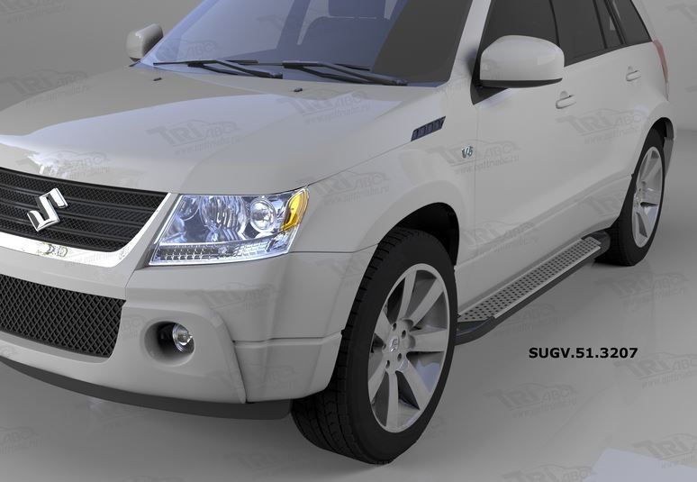 Пороги алюминиевые (Sapphire Silver) Suzuki Grand Vitara (2006-2010-), SUGV513207