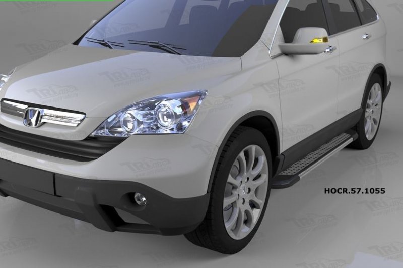 Пороги алюминиевые (Topaz) Honda (Хонда) CR-V (2007-2012), HOCR571055