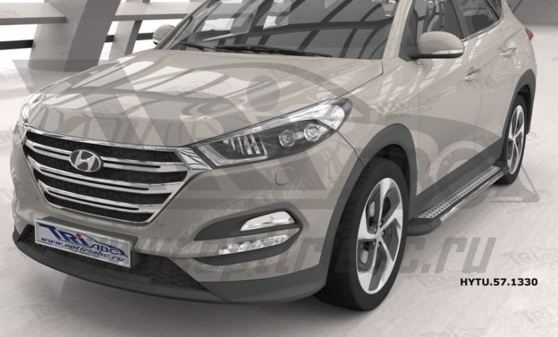 Пороги алюминиевые (Topaz) Hyundai Tucson (2015-) / Kia Sportage (2016-), HYTU571330