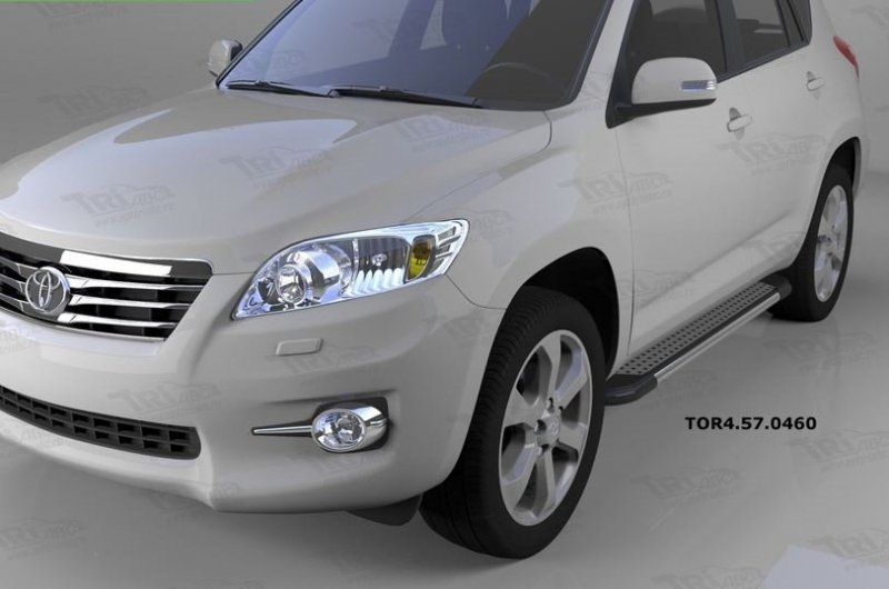 Пороги алюминиевые (Topaz) Toyota RAV4 (Тойота РАВ4) (короткая база) (2006-2013), TOR4570460