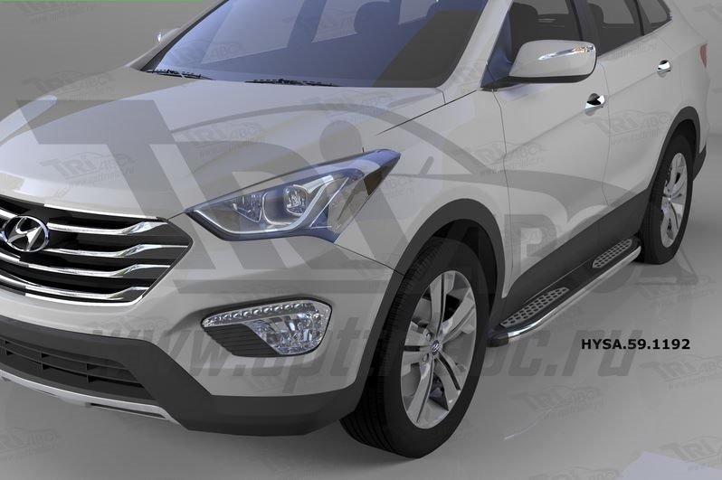 Пороги алюминиевые (Zirkon) Hyundai Santa Fe (Хёндай Санта Фе) (2012-/2013-/2015-), HYSA591192