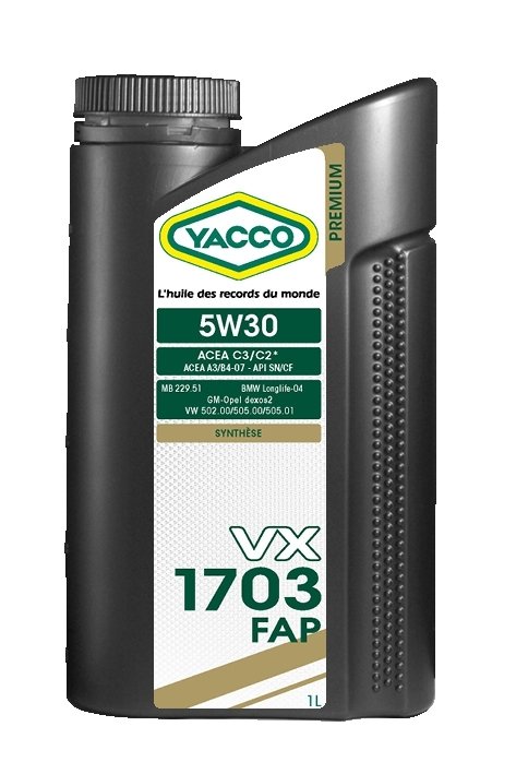 Масло моторное YACCO VX 1703 FAP синт. 5W30 ,SL/CF (1 л)