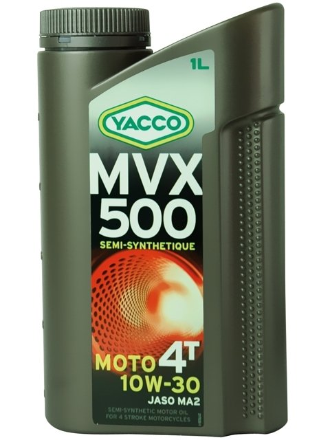 Масло для мотоциклов с 4-тактными двигателями YACCO MVX 500 4T п/синт. 10W30 , SL (1 л)