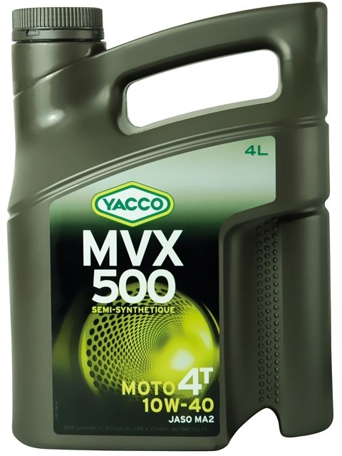 Масло для мотоциклов с 4-тактными двигателями YACCO MVX 500 4T п/синт. 10W40, SL (4 л)