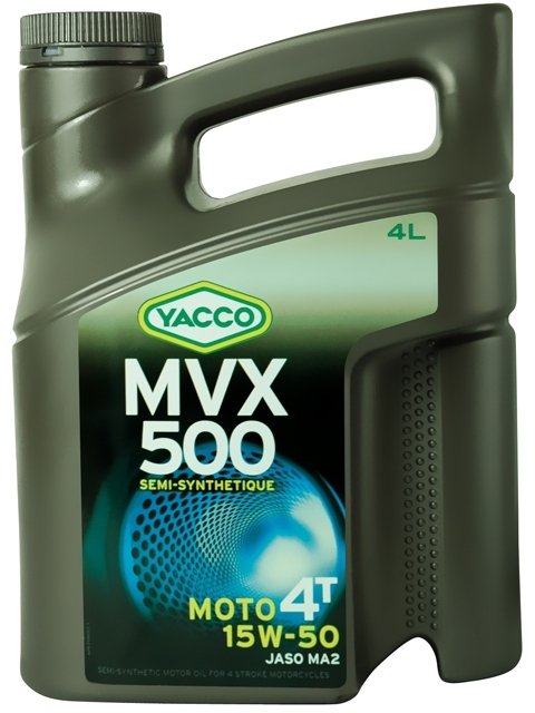 Масло для мотоциклов с 4-тактными двигателями YACCO MVX 500 4T п/синт. 15W50, SL (4 л)