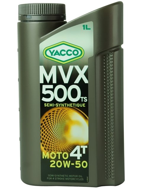 Масло для мотоциклов с 4-тактными двигателями YACCO MVX 500 TS 4T п/синт. 20W50, SL (1 л)