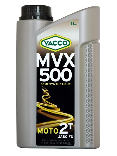 Масло для 2-тактных двигателей мотоциклов YACCO MVX 500 2T п/синт. ,TC (1 л)