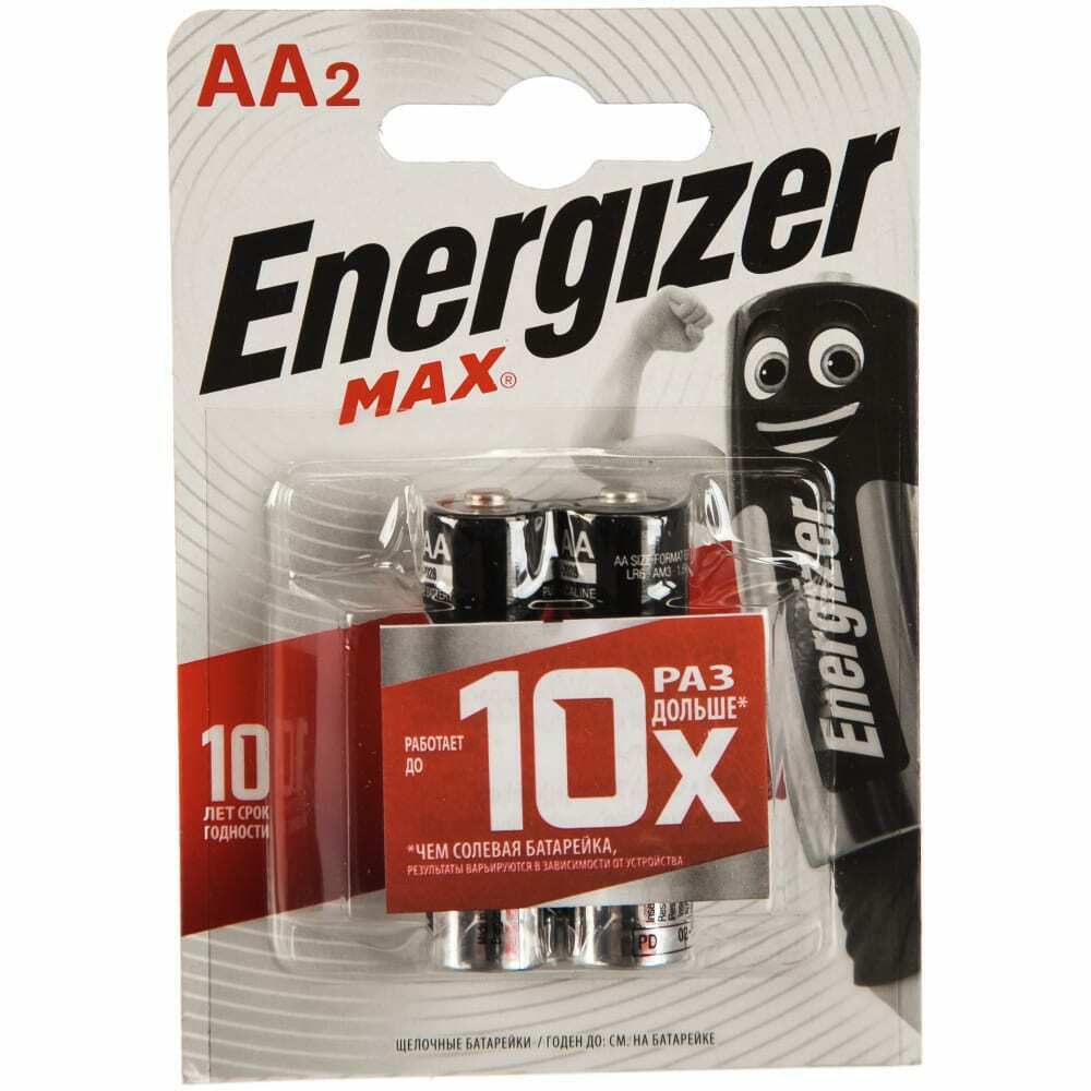 Батарейка energizer щелочная lr6 aa max 1.5в бл/2 7638900437614