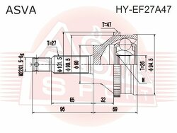 Шрус Наружный 26x60x27, ASVA, HYEF27A47