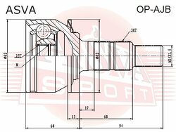 Шрус Наружный 23x52x30, ASVA, OPAJB