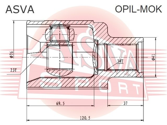 Шрус Внутренний Правый 23x41x34, ASVA, OPILMOK