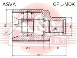 Шрус Внутренний Правый 23x41x34, ASVA, OPILMOK