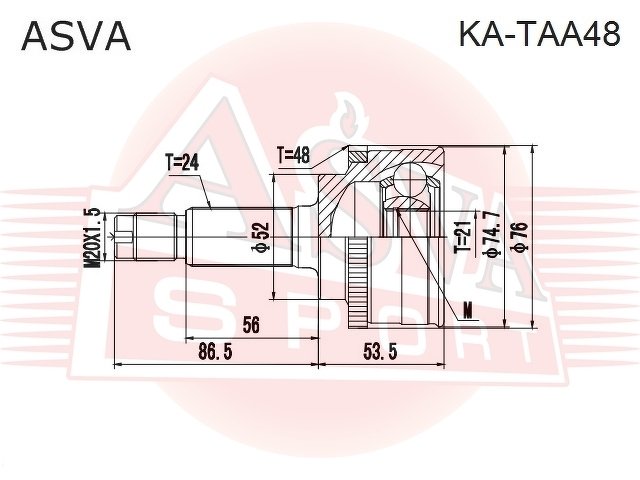 Шрус Наружный 21x52,5x24, ASVA, KATAA48