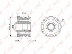 Муфта свободного хода генератора NISSAN Teana(J31) 2.0 03-08 / X-Trail(T30) 2.0-2.5 01>