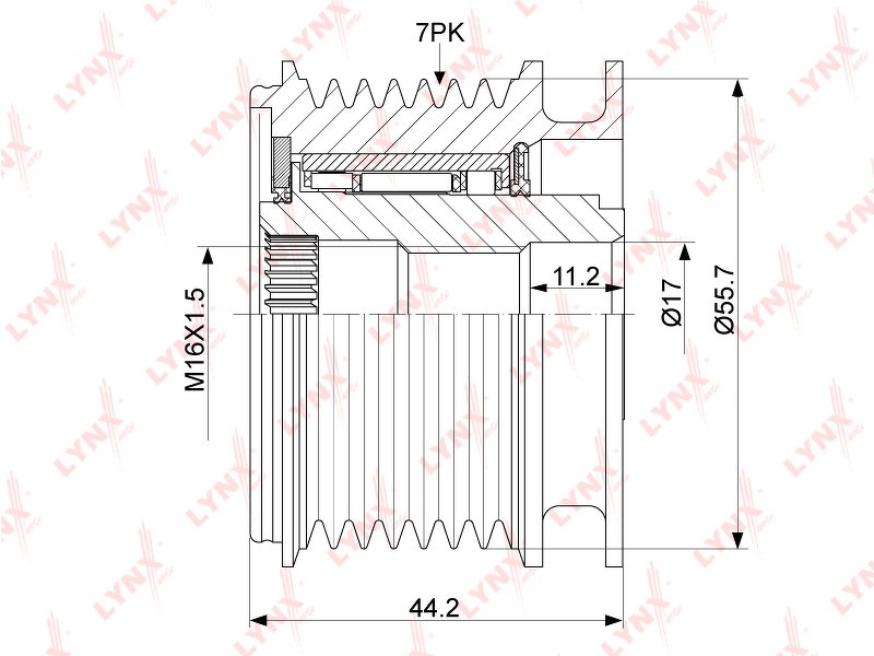 Муфта свободного хода генератора MERCEDES-BENZ C180K-230K(W203) 02> / E200K(W211) 06> / Sprinter 1.8-3.0D 06>