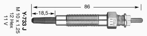 Свеча накаливания, NGK, 6592