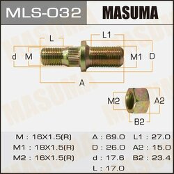 Шпилька колесная M16x1.5(R), M18x1.5(R)