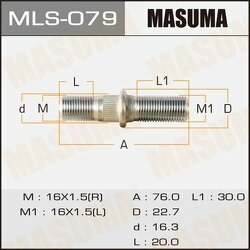 Шпилька колесная M16x1.5(R), M16x1.5(L)