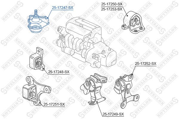 Подушка двигателя правая Honda CR-V RD4/RD5/RD6/RD7/RD9 2001-2006