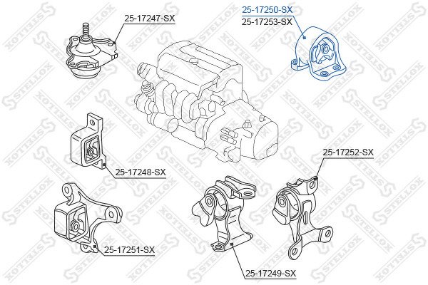 Подушка двигателя задняя Honda CR-V RD4/RD5/RD6/RD7/RD9 2001-2006