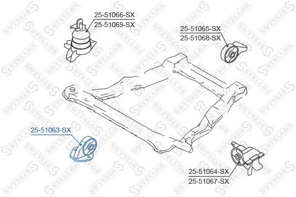 Подушка ДВС передняя Hyundai Santa Fe 00>