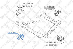 Подушка ДВС передняя Hyundai Santa Fe 00>