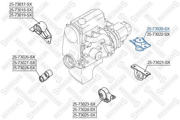 Подушка ДВС задняя левая VIN: <577030 Daewoo Matiz 0.8 SOHC <98