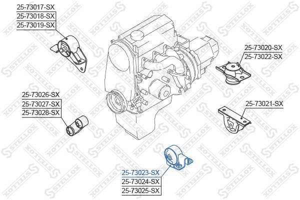 Подушка ДВС передняя VIN: 857283> Daewoo Matiz 0.8 SOHC <98