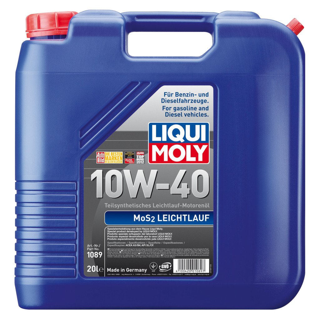 Моторное масло MoS2 Leichtlauf 10W-40 (Полусинтетическое, 20л)