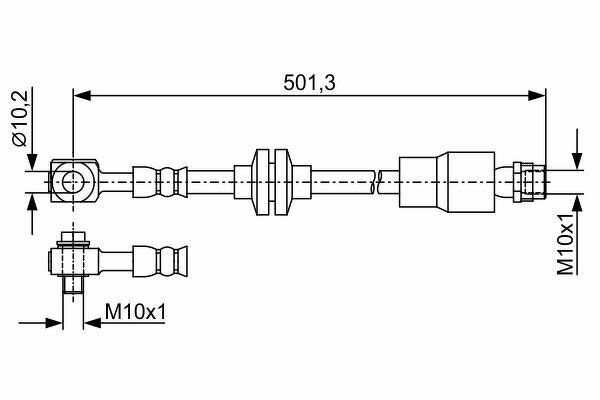 853696_шланг тормозной! передн. прав. L=512\ Opel Mokka 12>, Chevrolet Trax 13>