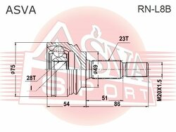 Шрус Наружный 28x49x23, ASVA, RNL8B