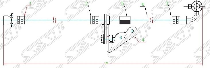 Шланг тормозной передний (Таиланд) HONDA CIVIC/FERIO/DOMANI/ORTHIA/ISUZU JEMENI 96- LH L=415