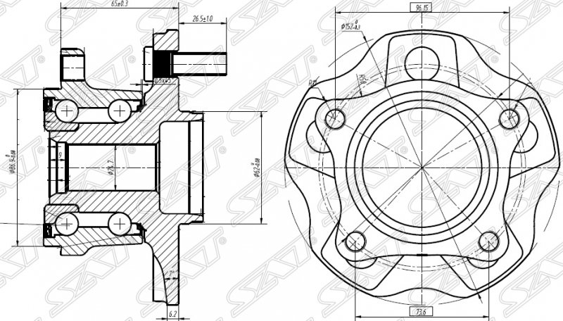 Ступичный узел задн. LEXUS RX 270/350/450h 08- 4WD