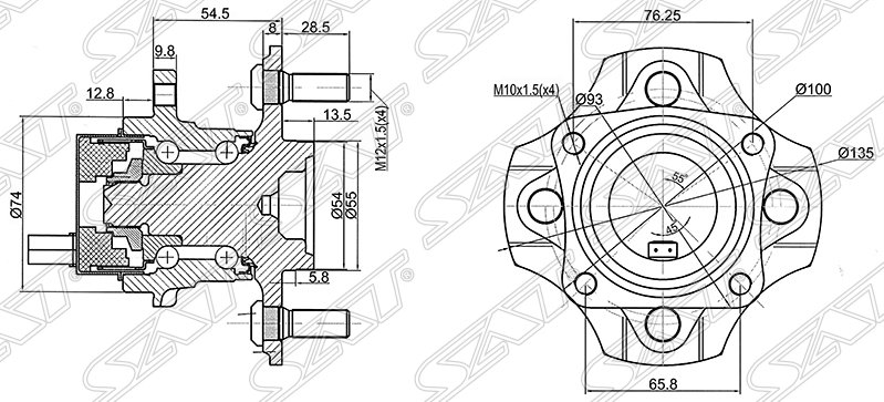 Ступичный узел задн. TOYOTA COROLLA/FIELDER/RUNX/ALLEX 2WD 00-