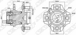 Ступичный узел задн. TOYOTA COROLLA/FIELDER/RUNX/ALLEX 2WD 00-