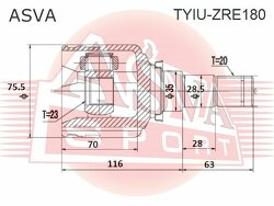 Шрус Внутренний 23x35x20, ASVA, TYIUZRE180