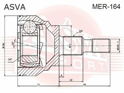 Шрус Наружный Задний 34x71.4x30, ASVA, MER164