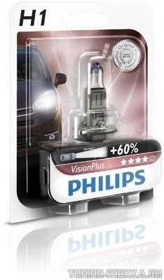 Лампа "VisionPlus", 12 В, 55 Вт, H1, PHILIPS, 36320330
