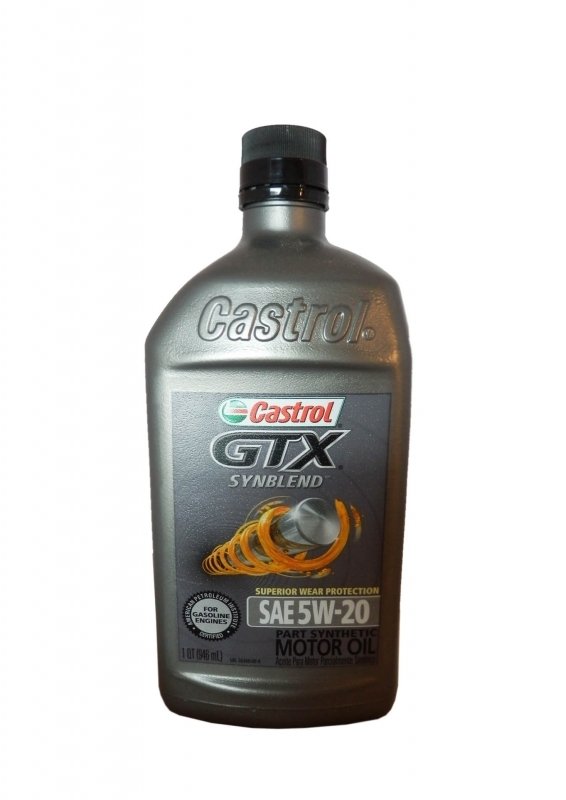 079191063613 Моторное масло CASTROL GTX Syn Blend SAE 5W-20 Motor Oil (0,946л)