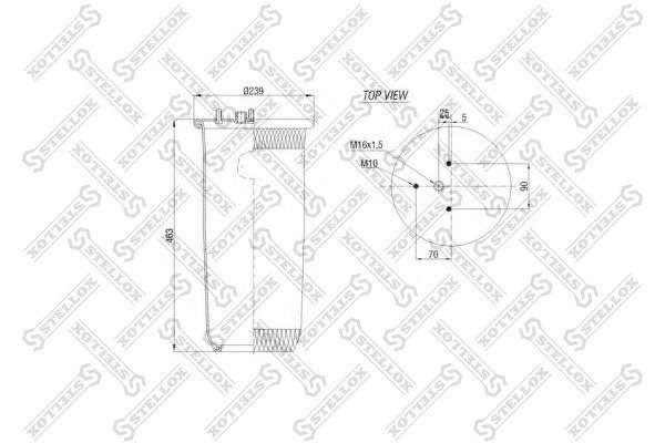 Пневмоподушка без стак. DAF F75-95,75/85CF,95XF,CF75/IV,CF85/IV,XF95/105