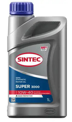 Масло моторное полусинтетическое Sintec Super 3000 10W-40 SG/CD 1л