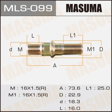 Шпилька колесная M16x1.5(R), M16x1.5(R)