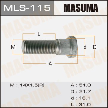 Шпилька колесная M14x1.5(R)