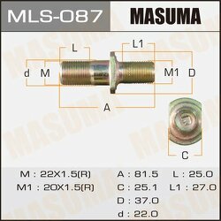 Шпилька колесная M22x1.5(R), M20x1.5(R)