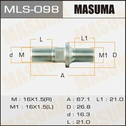 Шпилька колесная M16x1.5(R), M16x1.5(L)