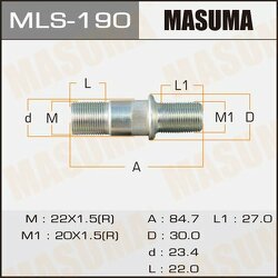 Шпилька колесная M22x1.5(R), M20x1.5(R)